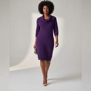 Lauren Ralph Lauren Purple Sweater Dress w 3/4 sleeves
Cotton Spandex